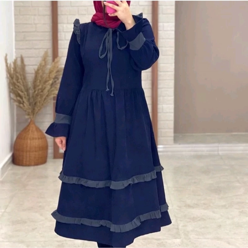 پیراهن سارافون دخترانه زنانه مزون دوزی شده پارچه کبریتی ریز