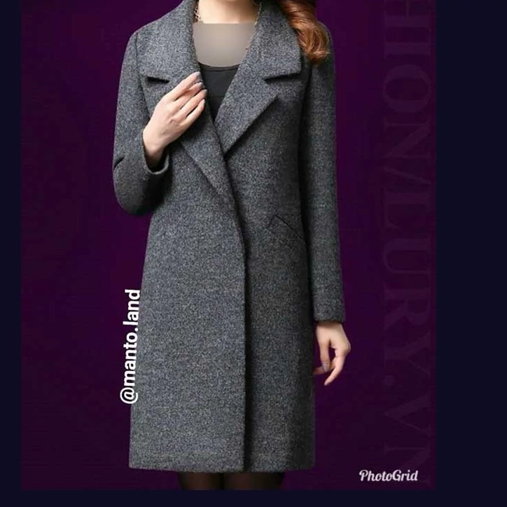 پالتو با پارچه فوتر همراه با آستری سفارشی دوزی شده وتک دوزی