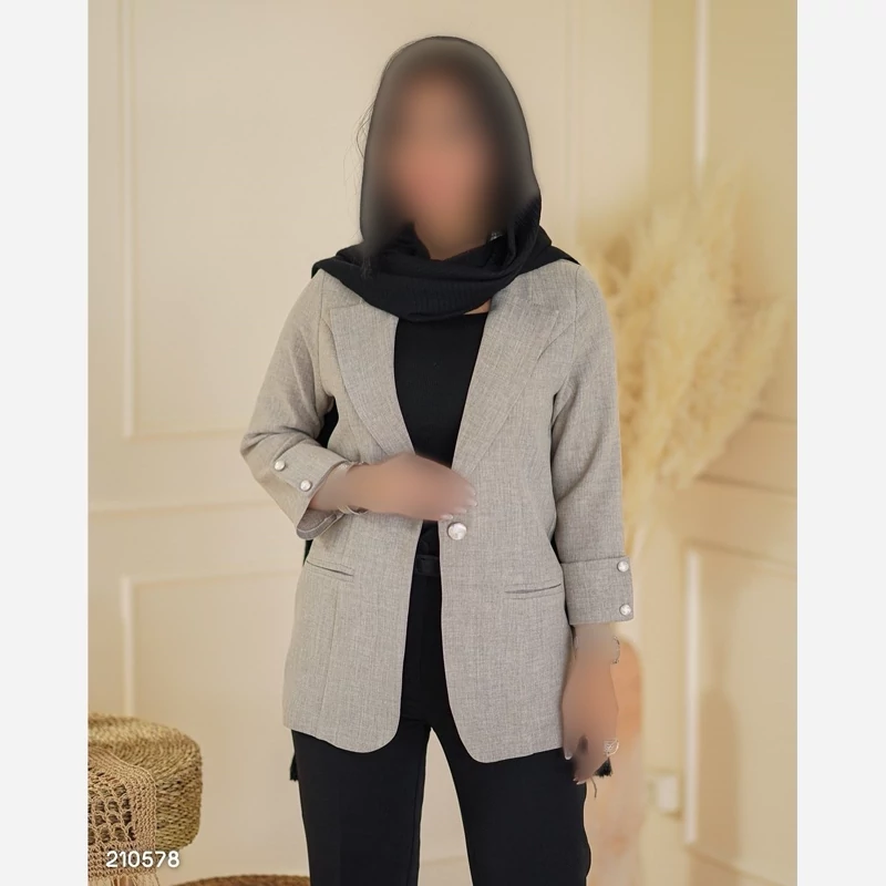 کت زنانه شانتون مزون دوزی شده دارای رنگبندی