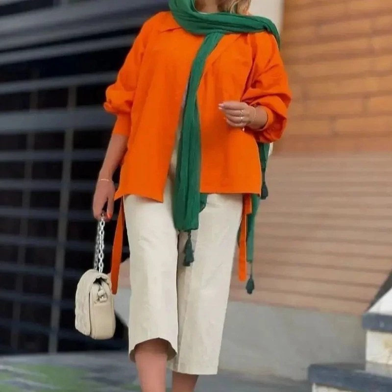 شومیز  و شلوار لنین بسیار  خنک و لطیف مناسب روزهای بهاری مستقیم از مزون