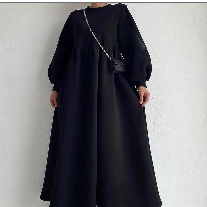 پیراهن بلندپاییزه زنانه پارچه فوتر