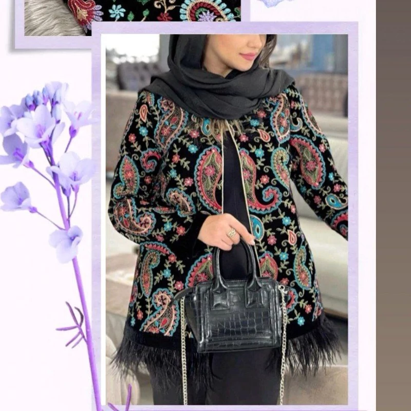 کت مخمل سوزن دوزی هندی