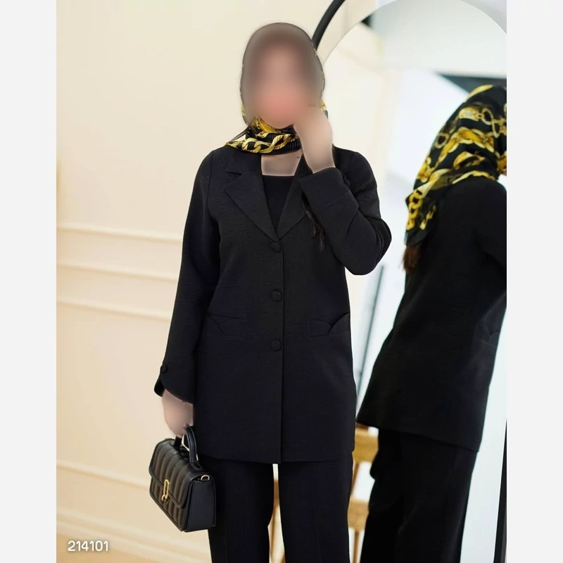 کت شلوار زنانه تابستانی با پارچه شانتون سفارشی دوزی شده