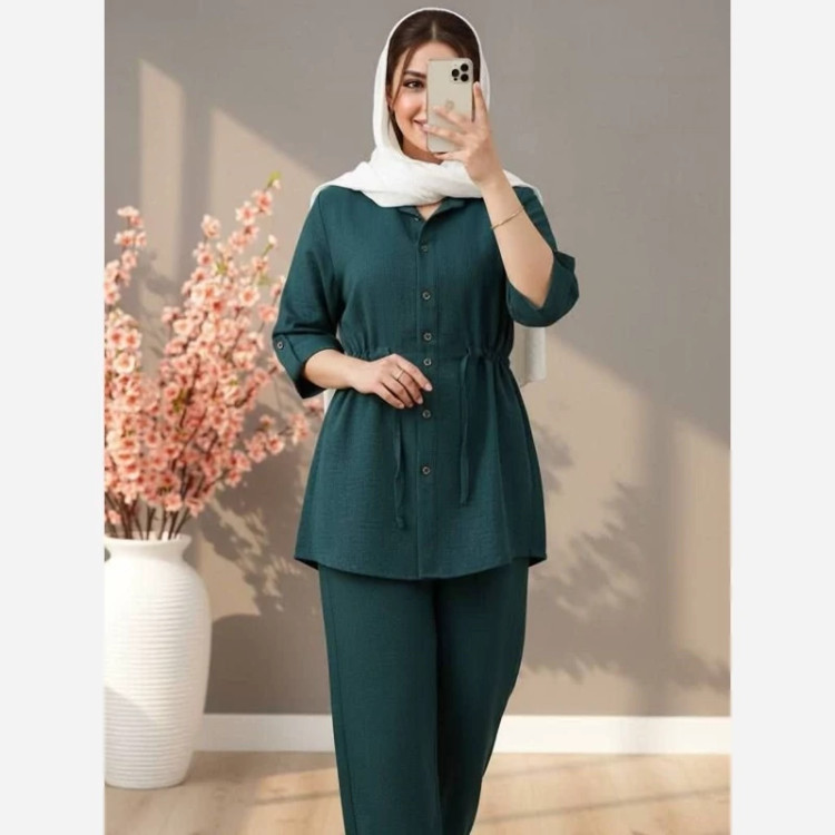 شومیزشلوارزنانه دخترانه کولر دار