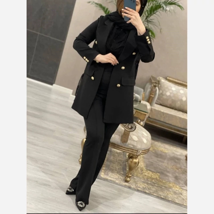 مانتوکتی زنانه 3دکمه دررنگ بندی