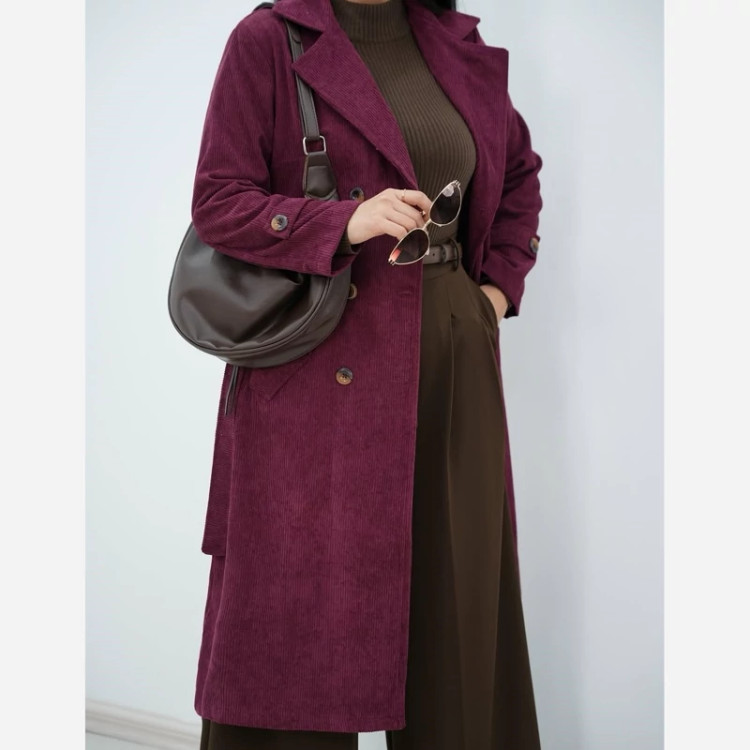 کت بلندزنانه جنس مخمل کبریتی
