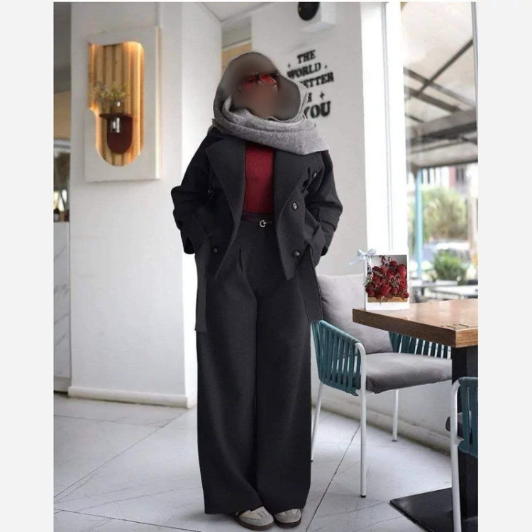 کت شلوار زمستانی زنانه ازجنس فوتر