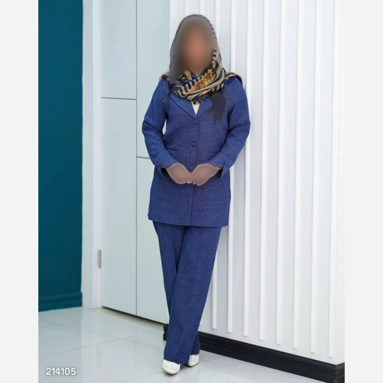 کت شلوار زنانه تابستانی با پارچه شانتون سفارشی دوزی شده