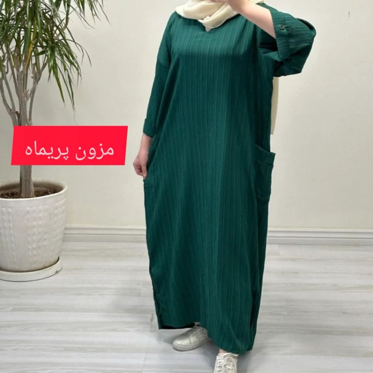 مانتو ماکسی کفتان بلند طرح روشا پارچ ایوار درجه 1 در 16رنگ مختلف