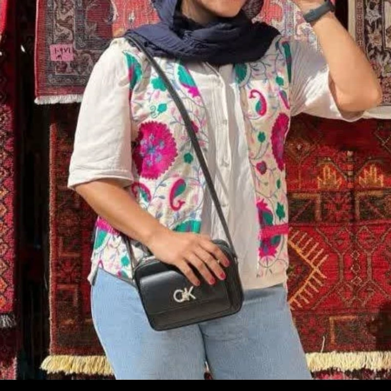کت زنانه مزون دوزی شده با پارچه لنین بخاردوزی
