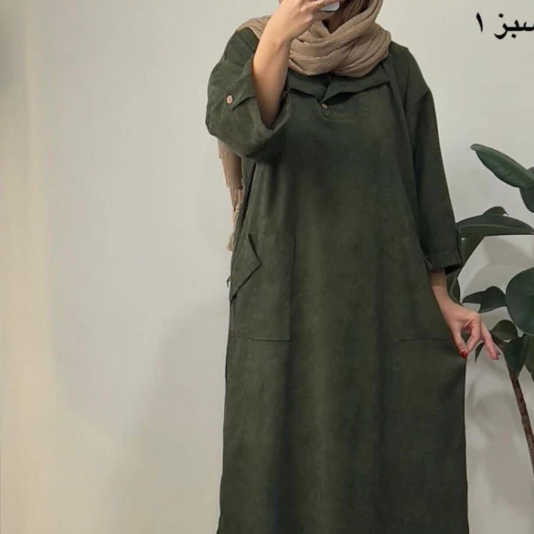 مانتو پاییزی کفتان بسیار باکیفیت ومزون دوزی شده